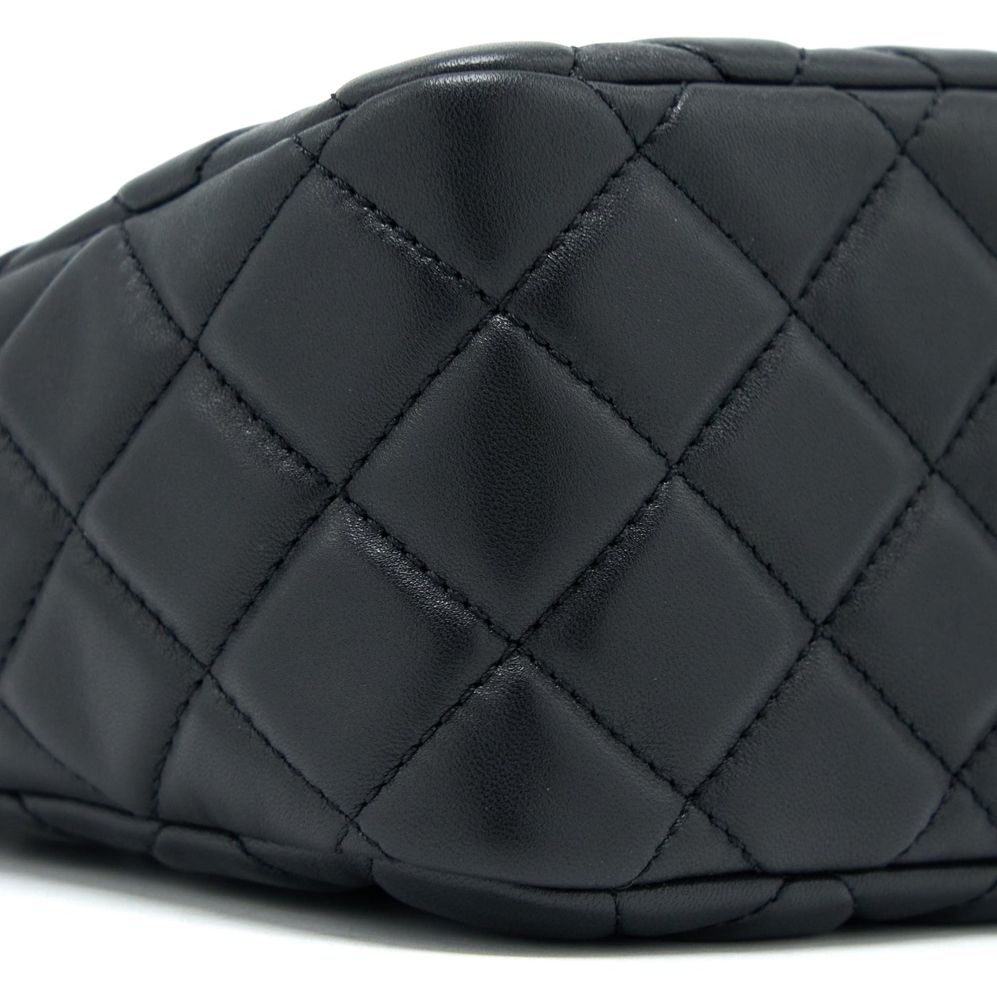 Chanel Pearl Crush Hobo Bag Lambskin Black GHW (Microchip)