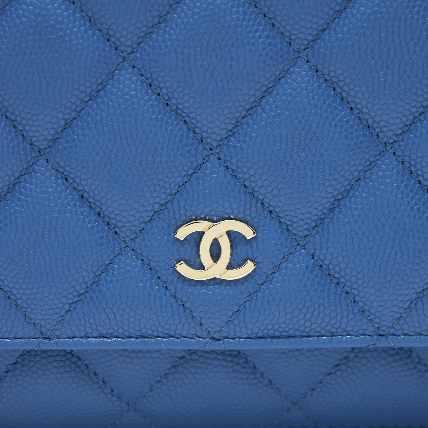 Chanel Classic Wallet On Chain Caviar Light Blue LGHW