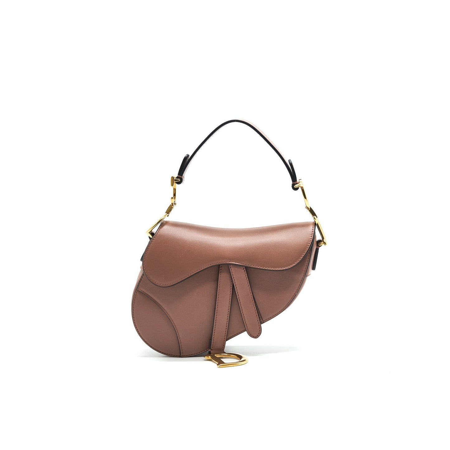 Luxury Dior Small Saddle Bag Rose Taupe GHW