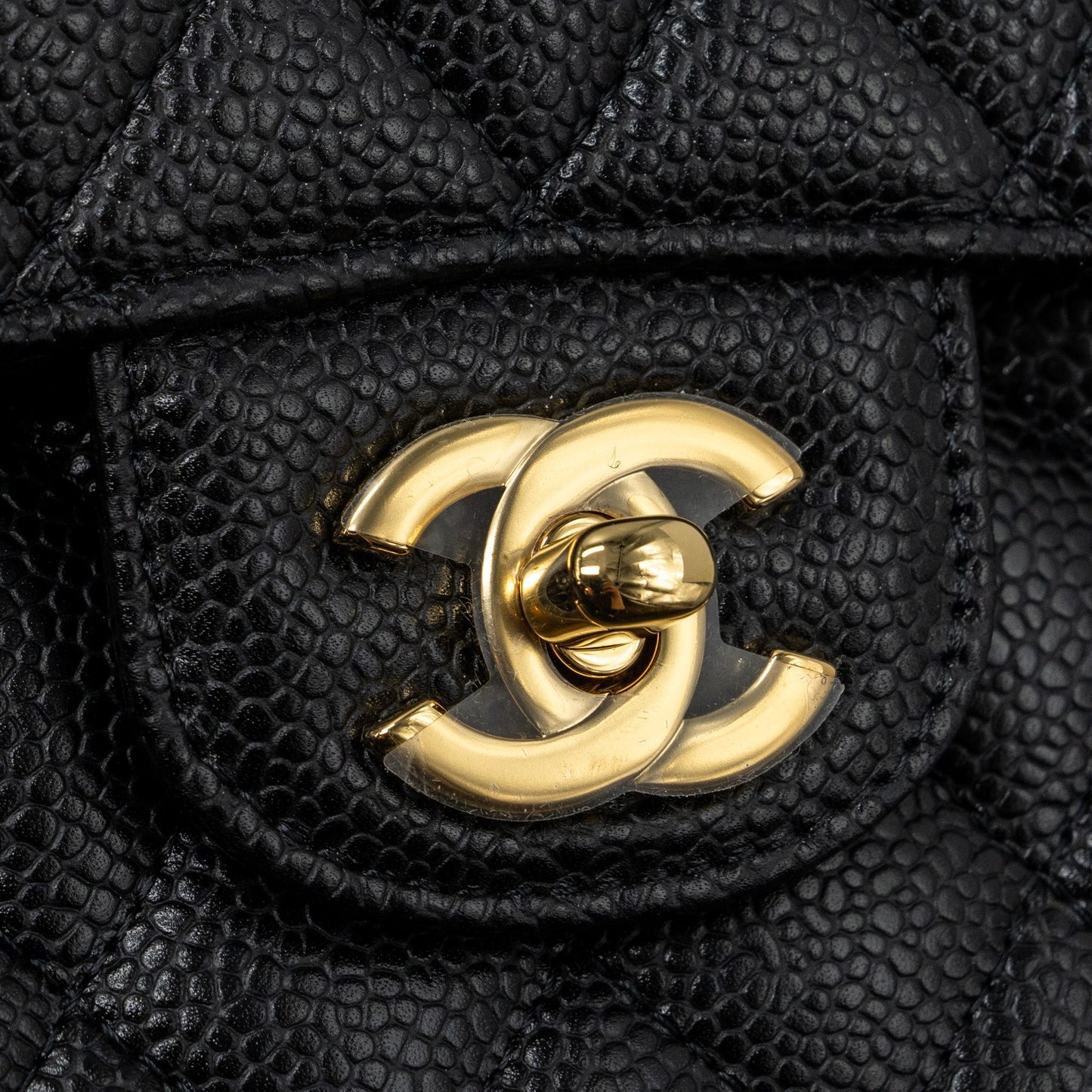 Chanel small classic double flap bag caviar black GHW