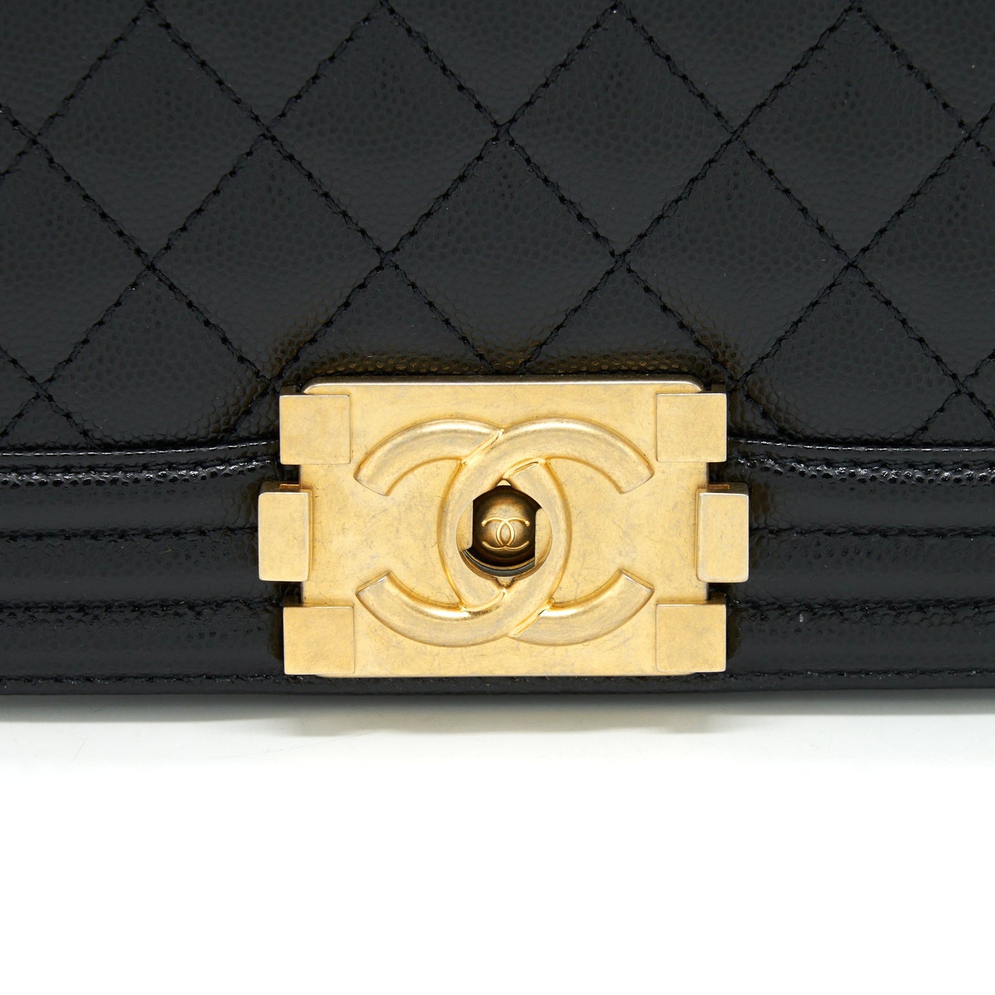 Chanel Small Boy Bag Caviar Black GHW (Microchip)