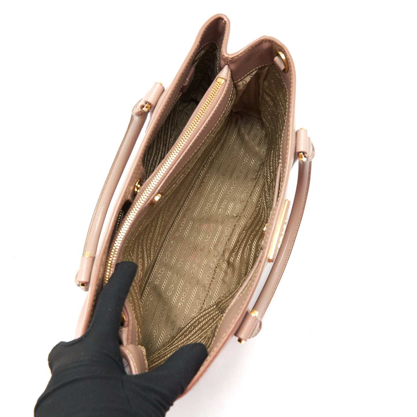 Prada Saffiano Tote Bag Beige GHW