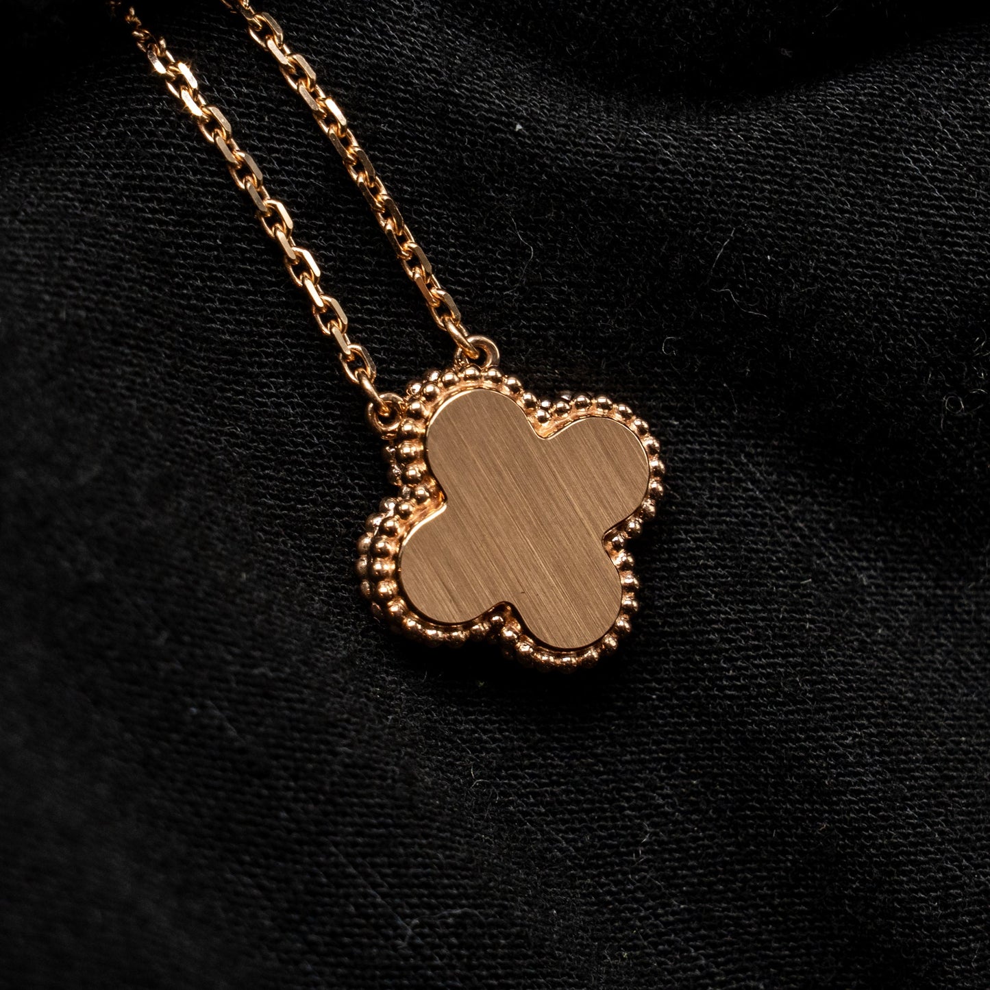 Van Cleef & Arpels 2025 Holiday Vintage Alhambra Pendant, Rose Gold, Pink Mother-of-Pearl, Diamond