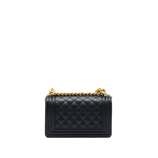 Chanel Small Boy Bag Caviar Black With Brushed GHW(Microchip)