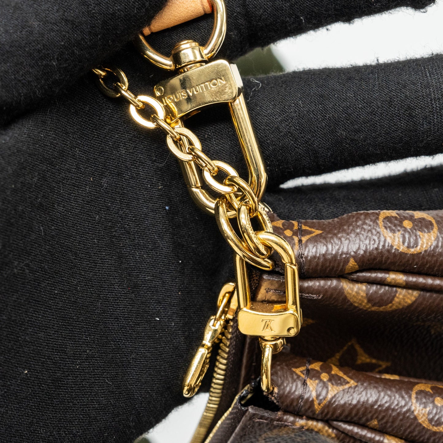Louis Vuitton Multi Pochette Monogram Canvas Khaki STRAP GHW