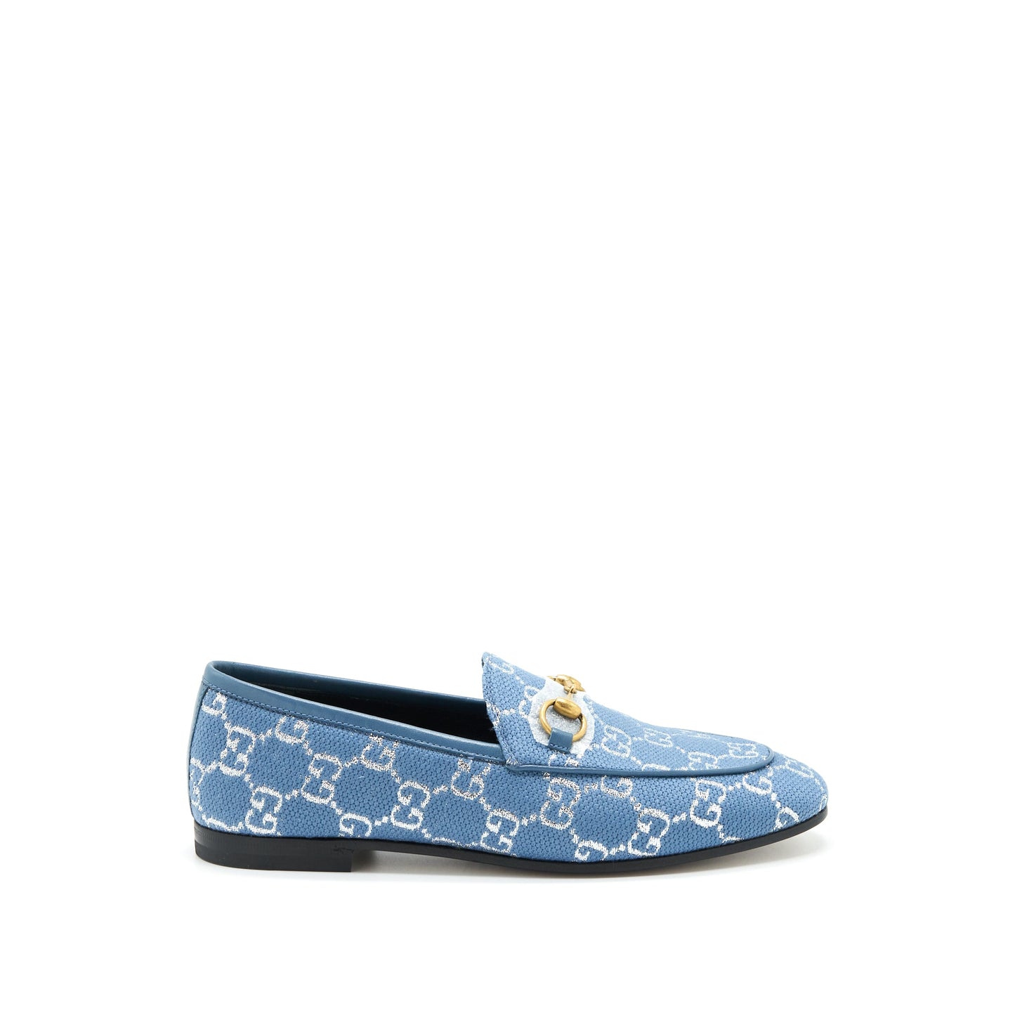Gucci Size 36 Jordanian GG Canvas Loafer Blue GHW