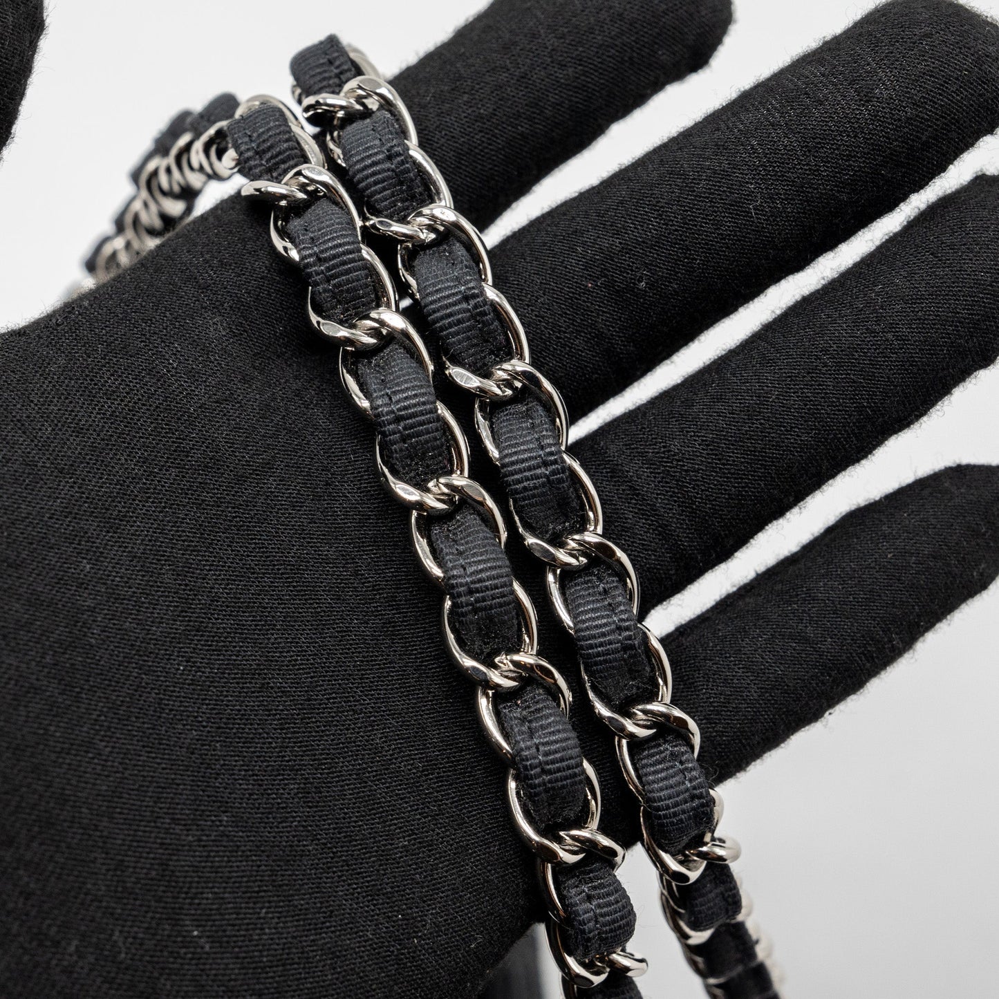 Chanel Medium Classic Double flap bag Tweed black SHW