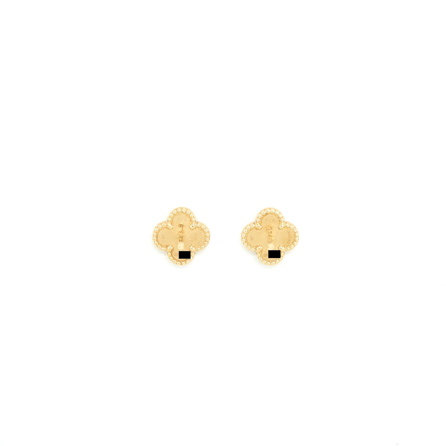 Van Cleef Arpels Sweet Alhambra Earstuds Onys with Yellow Gold