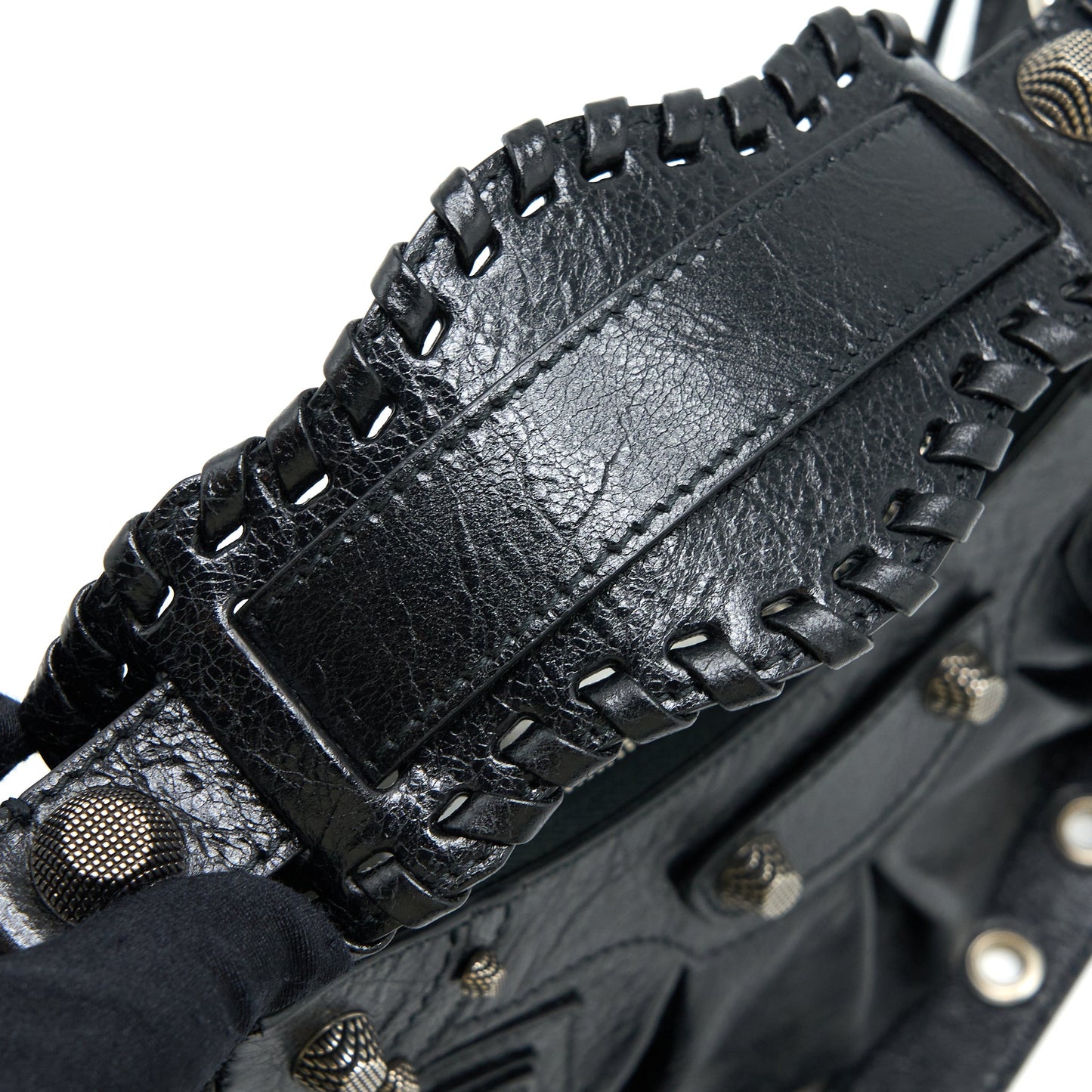 Balenciaga Le Cagole XS Shoulder Bag Arena Lambskin Black SHW