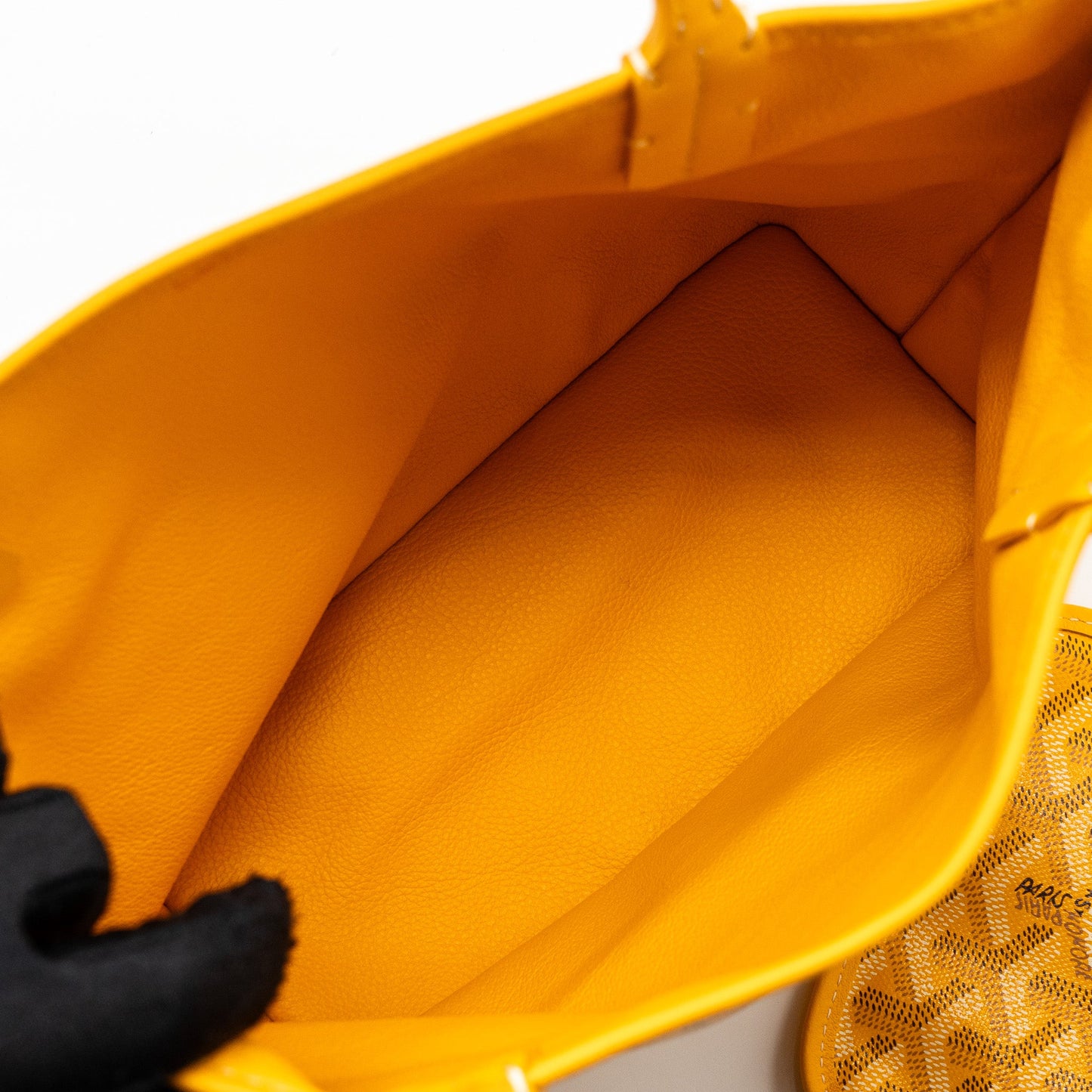Goyard mini Anjou tote bag canvas / calfskin yellow SHW