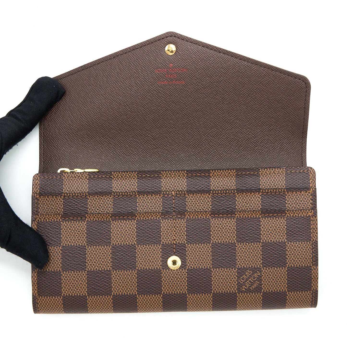 Louis Vuitton Sarah Wallet Damier Ebene Canvas GHW