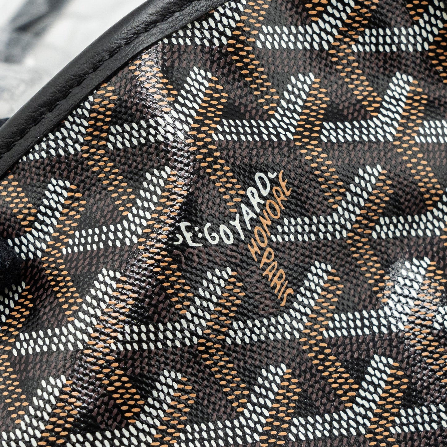 goyard mini Anjou tote bag canvas / calfskin black SHW