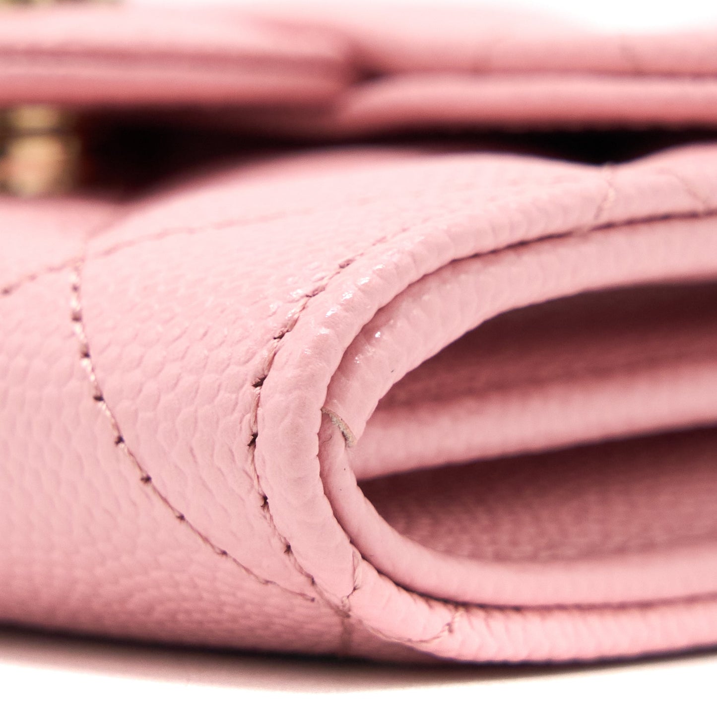Chanel 22C Flap Card Holder with Chain Caviar Pink LGHW