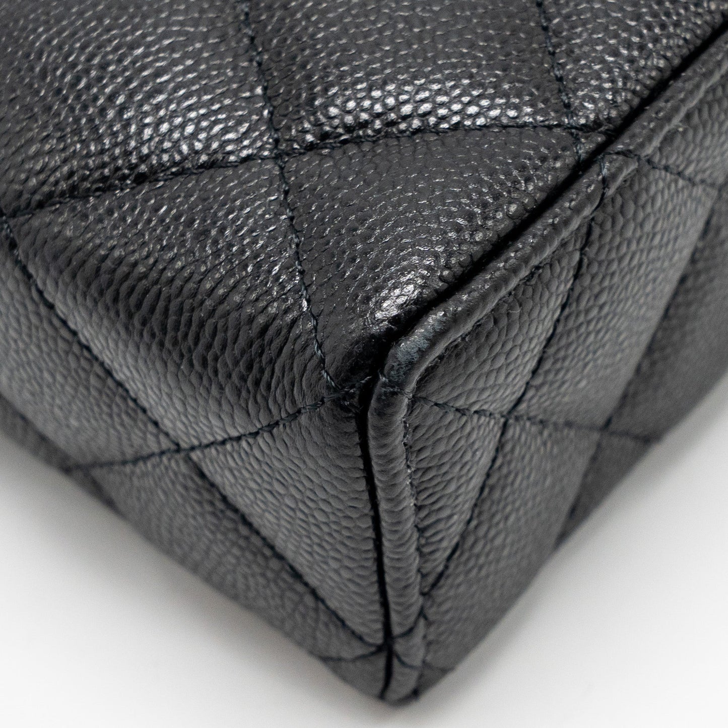 Chanel Top Handle vanity with chain caviar black LGHW (microchip)