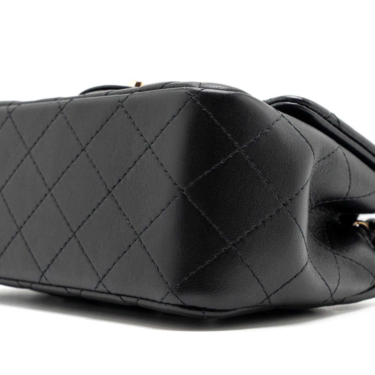 Chanel Mini Square Flap Bag Lambskin Black GHW (Microchip)