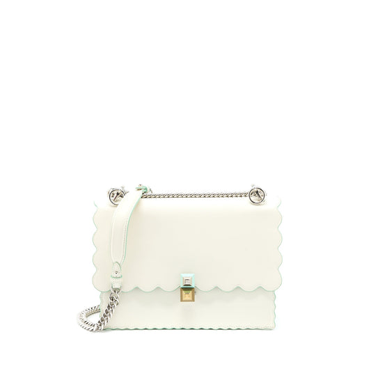 Fendi Kan I Bag Calfskin White SHW