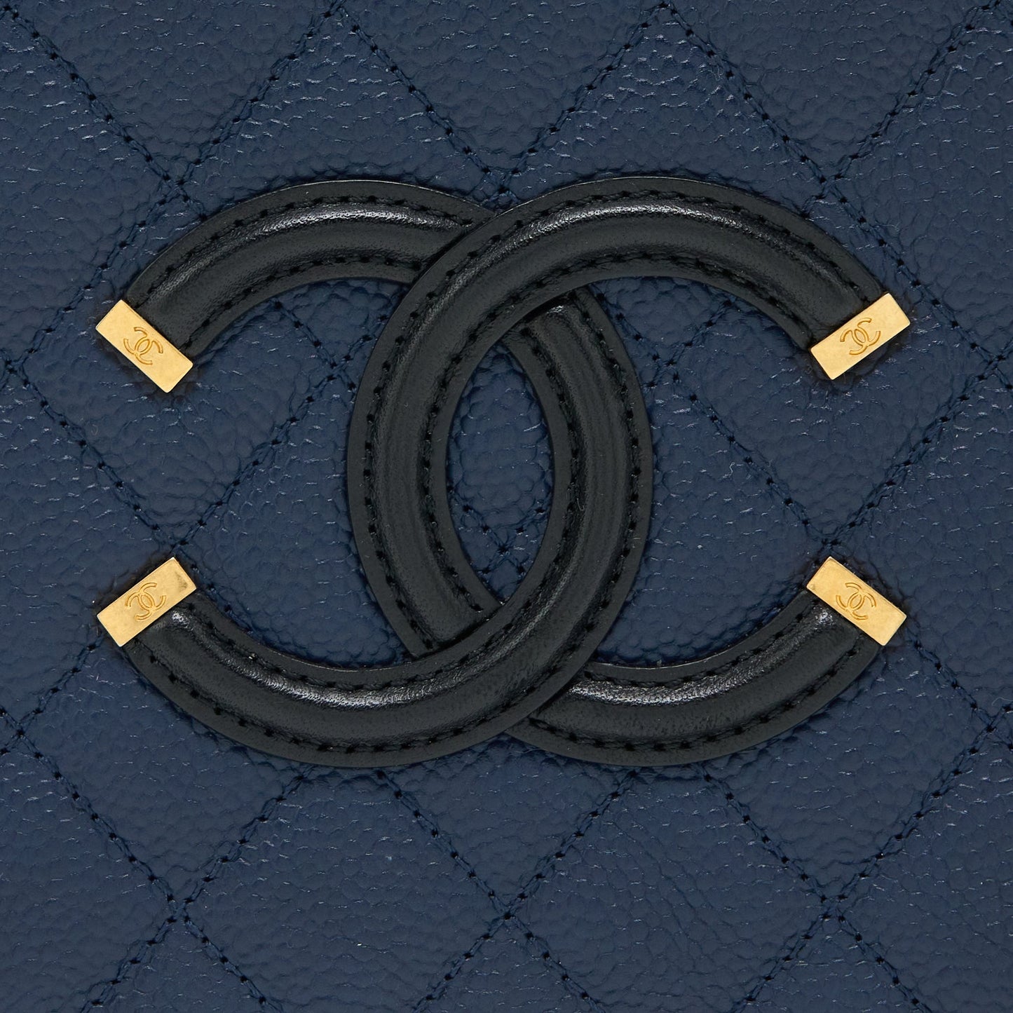 Chanel Medium Filigree Vanity Camera Bag Caviar Blue/Black GHW