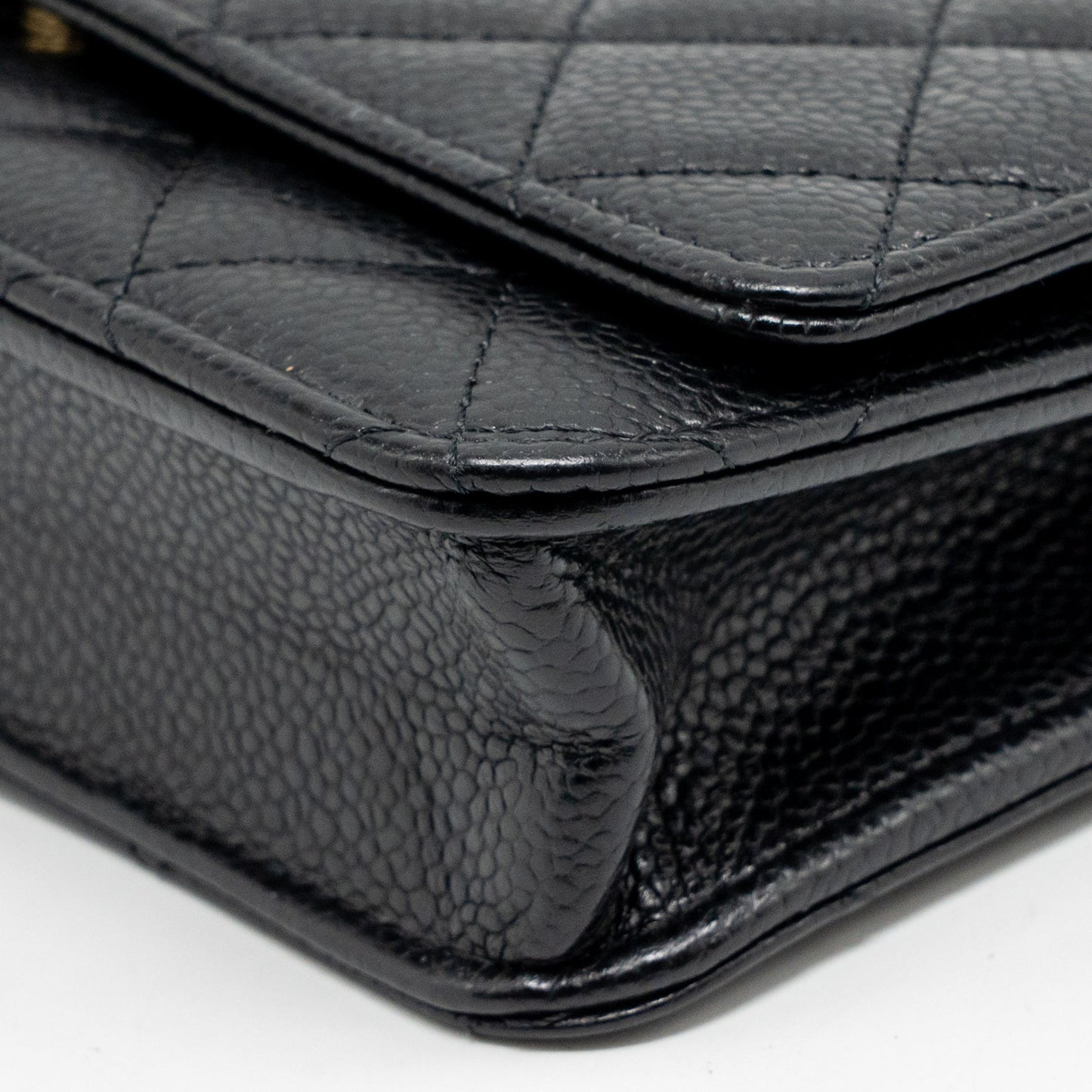 Chanel Classic Wallet On Chain Caviar Black GHW (microchip)
