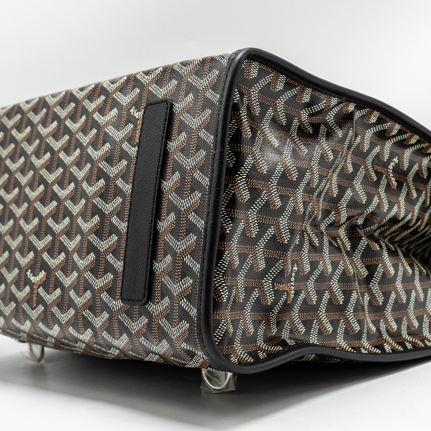 Goyard Saint Leger Backpack Goyardline Canvas Black SHW