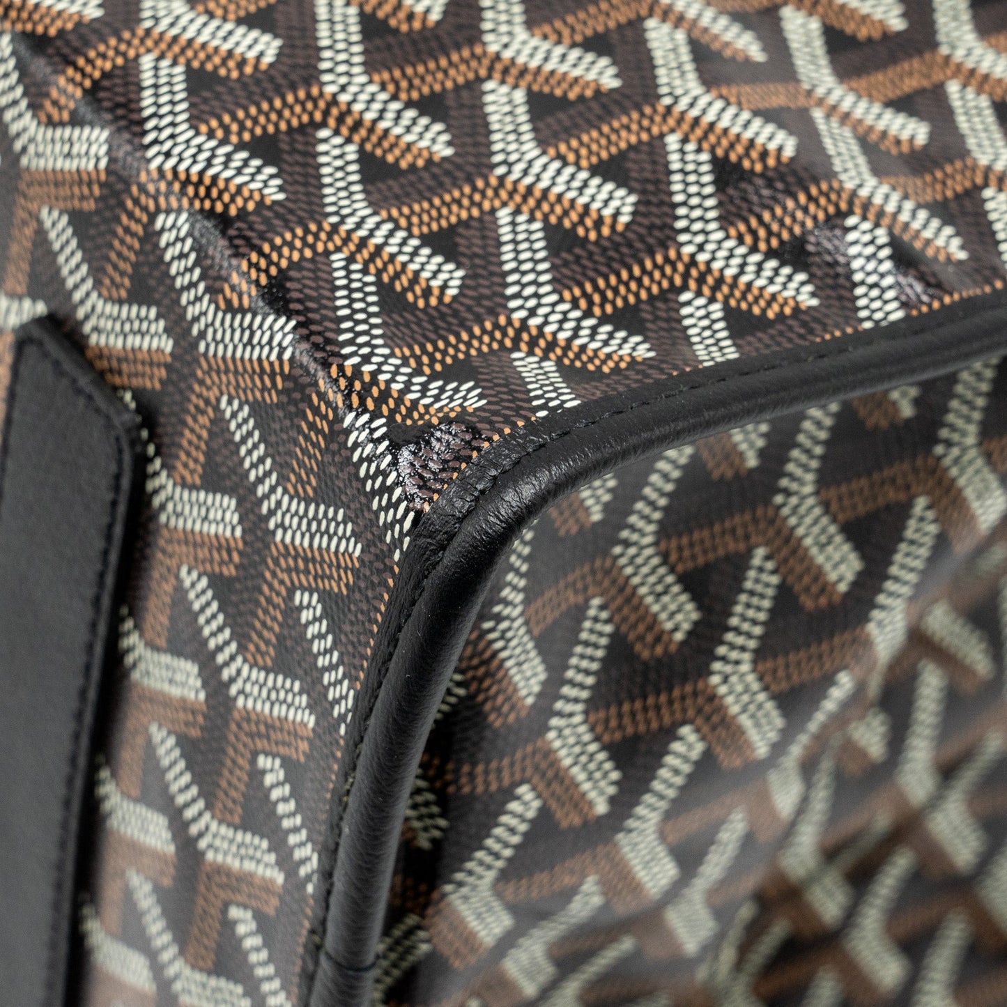 Goyard Saint Leger Backpack Goyardline Canvas Black SHW