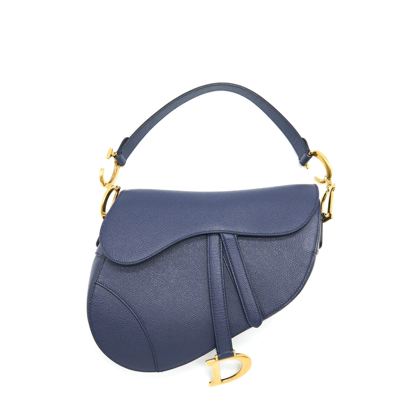 Christian Luxury Dior Medium Saddle Bag Indigo Blue