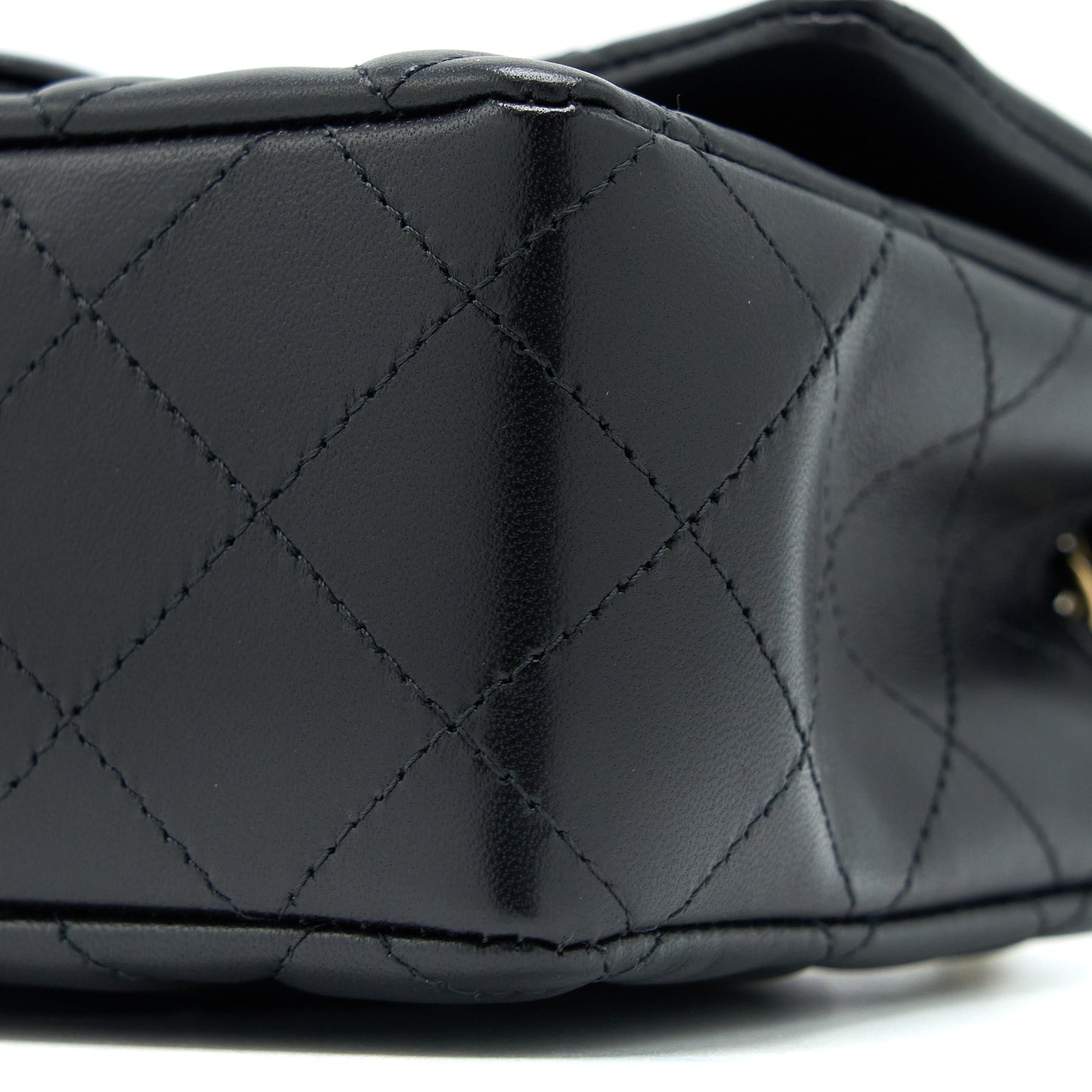 Chanel Classic Mini Rectangular Flap Bag Lambskin Black LGHW (Microchip)