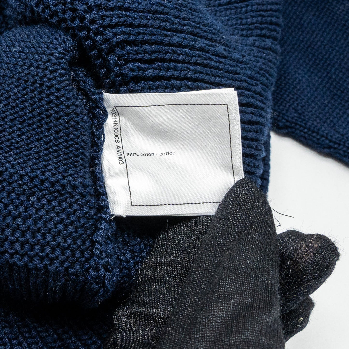 Chanel size 38 21C pullover knit sweater navy blue