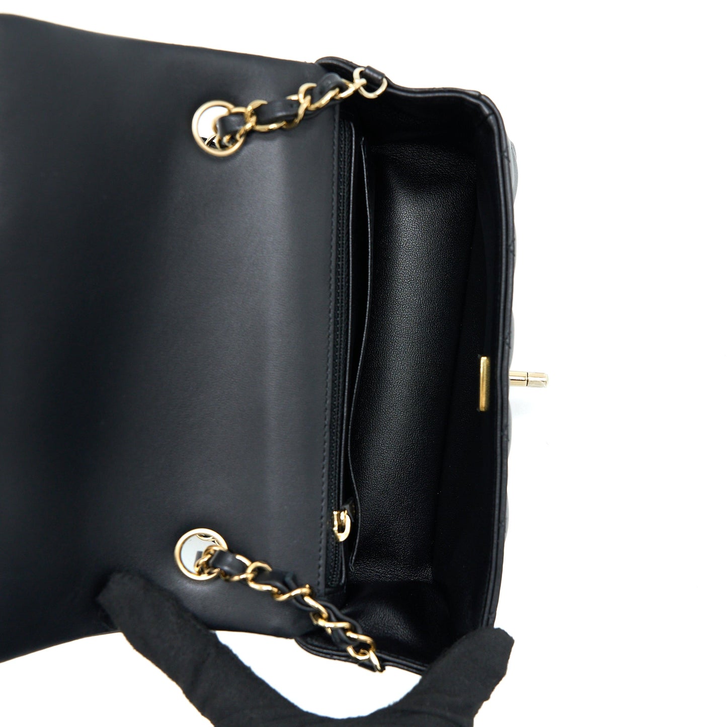 Chanel Classic Mini Rectangular Flap Bag Lambskin Black LGHW (Microchip)