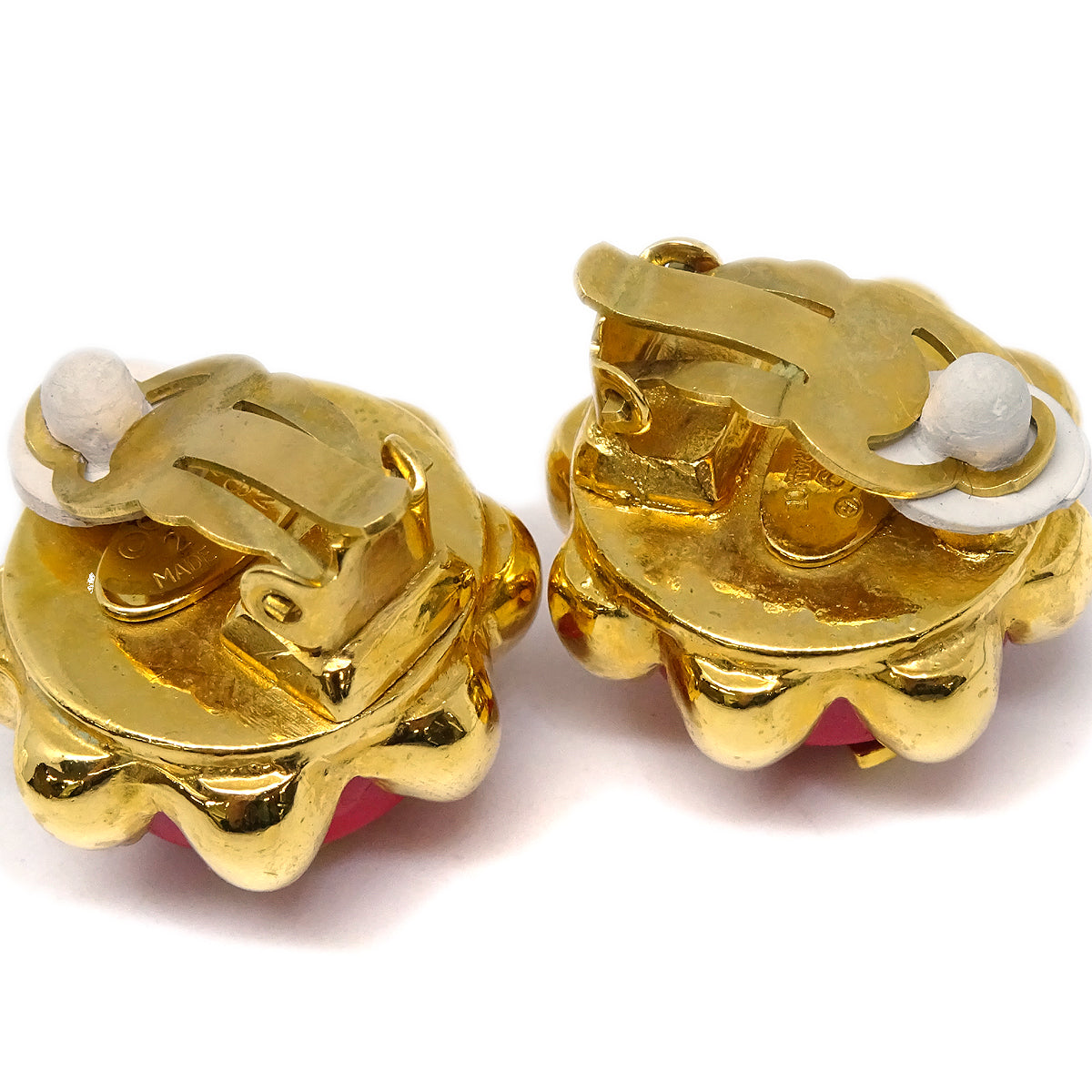 Luxury Chanel Button Earrings Gold Clip-On 29