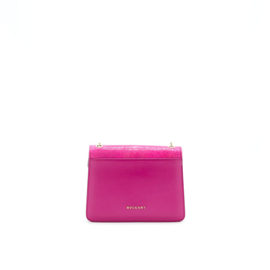 Bvlgari Serpenti Forever Crossbody Bag carmine jasper galuchat skin and smooth calf leather