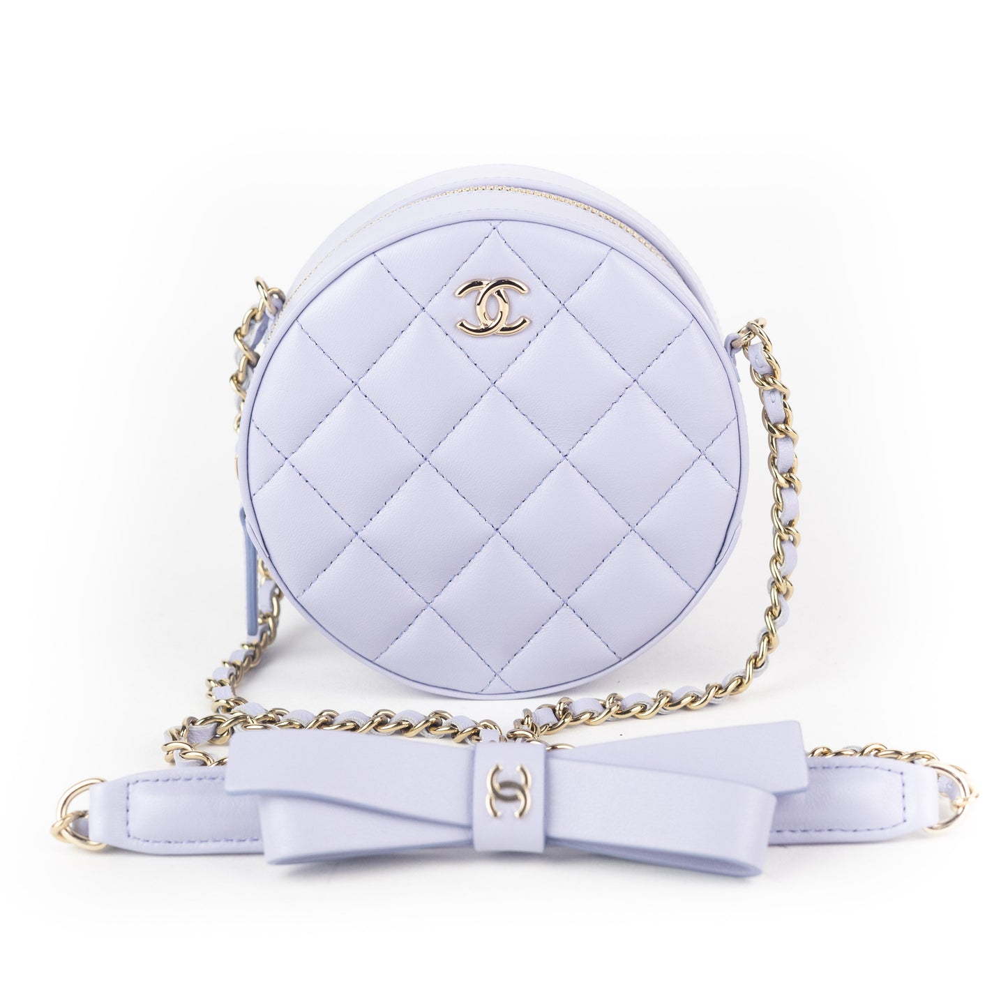 Chanel Mini Classic Clutch With Chain Lavender