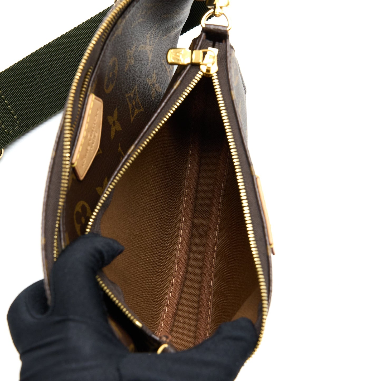 Louis Vuitton Multi Pochette Accessories Monogram Canvas with Khaki Strap GHW