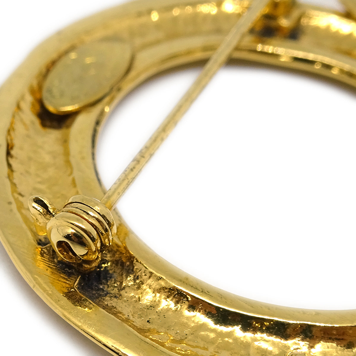 Luxury Chanel Fringe Brooch Pin Corsage Gold 94P