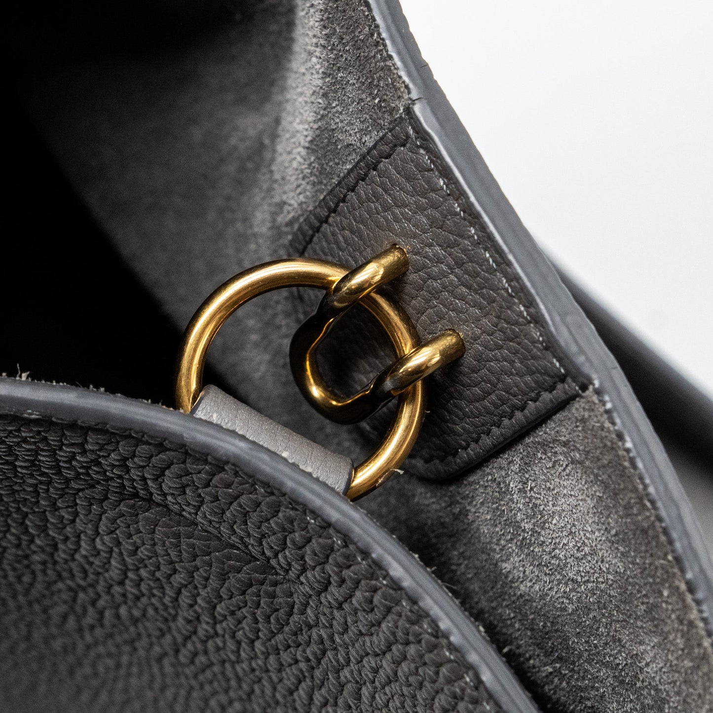 Celine Sangle Bucket Grained Calfskin Grey GHW