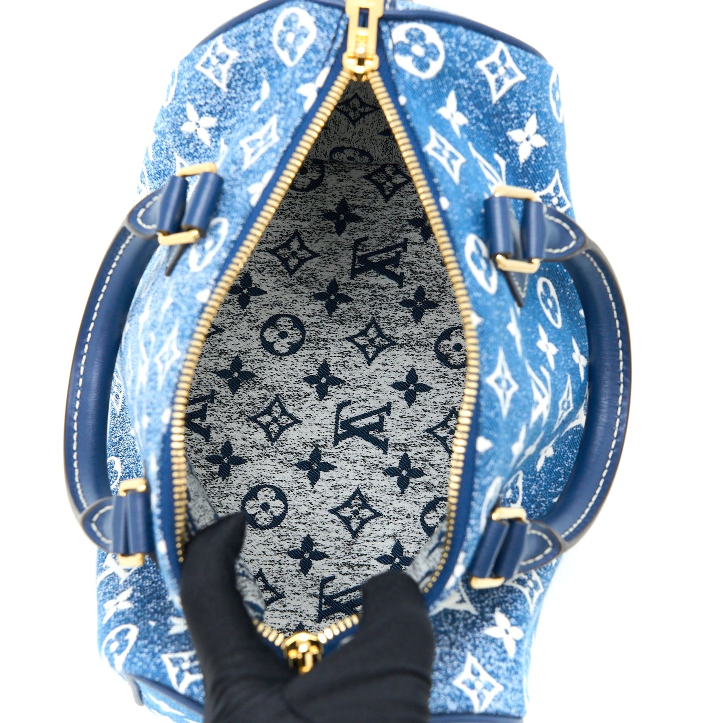 Louis Vuitton Limited Edition Speedy Bandouliere 25 Denim Blue GHW (New Version)