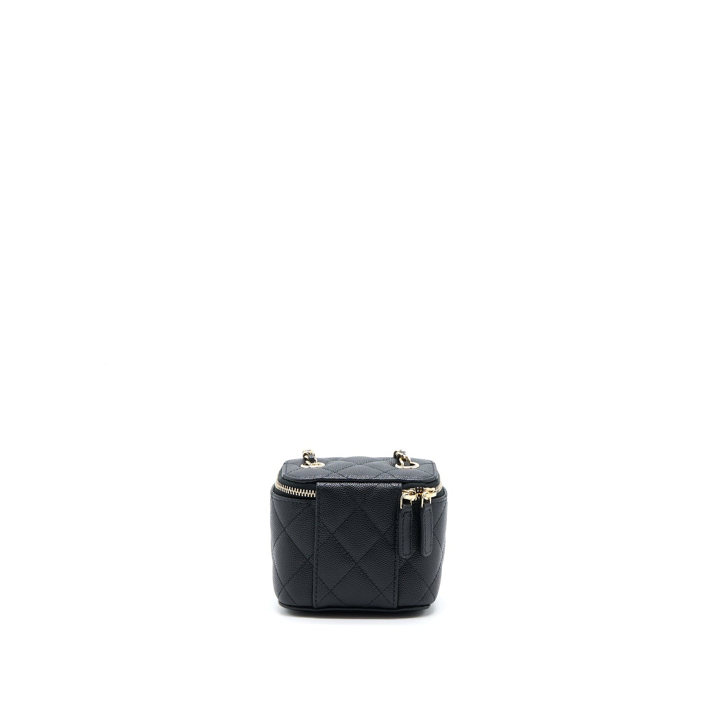 Chanel Mini Square Vanity Case Caviar Black LGHW (Microchip)