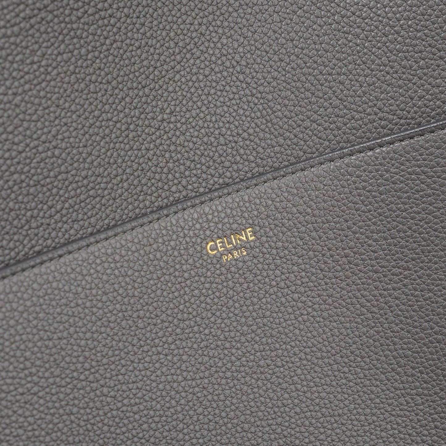 Celine Sangle Bucket Grained Calfskin Grey GHW