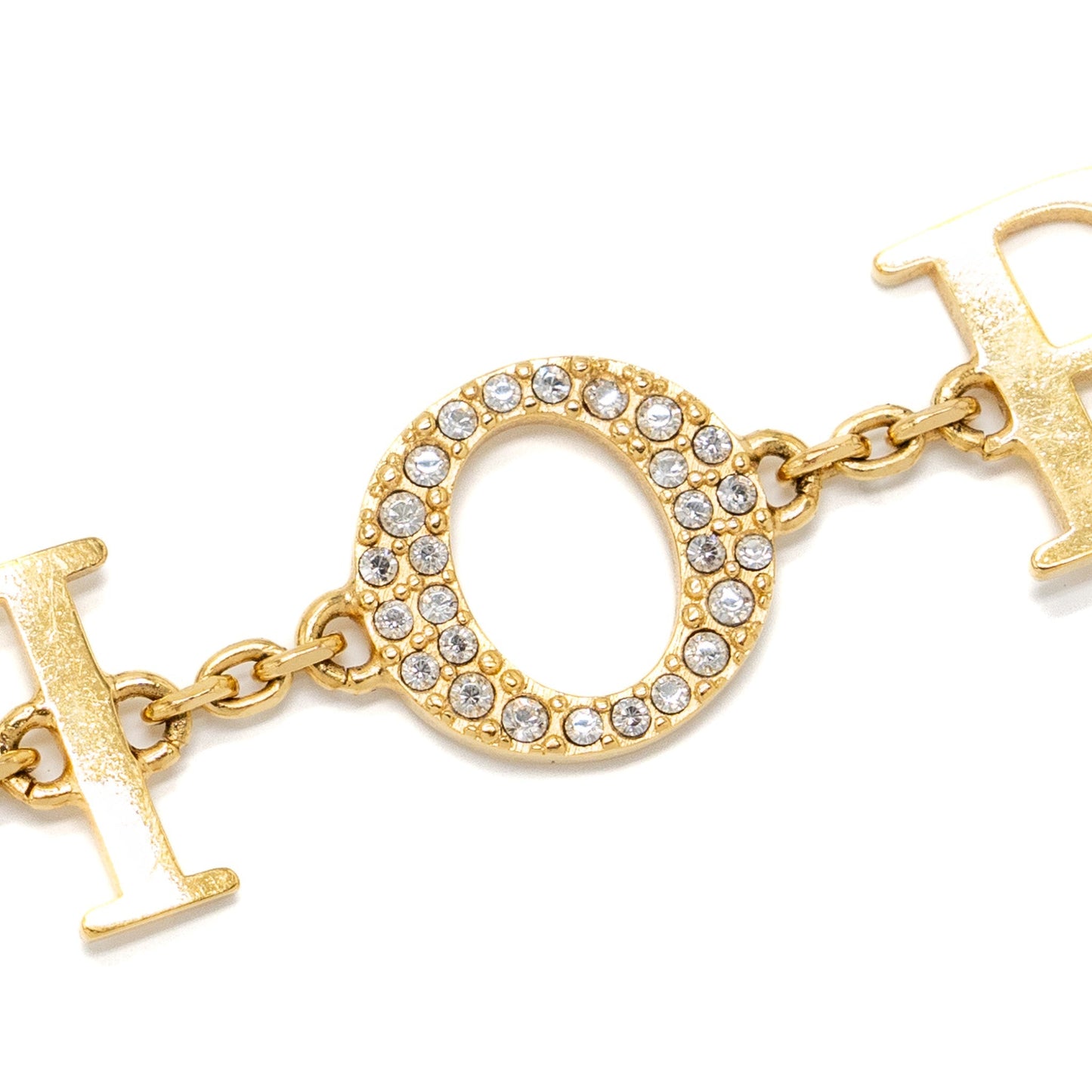 Luxury Dior Letter Bracelet Crystal Gold Tone