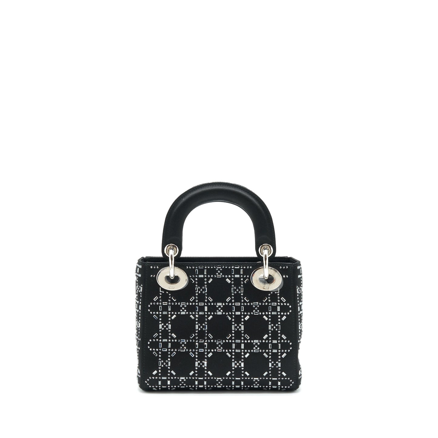 Luxury Dior Mini Lady Luxury Dior Satin Black With Crystal Black SHW