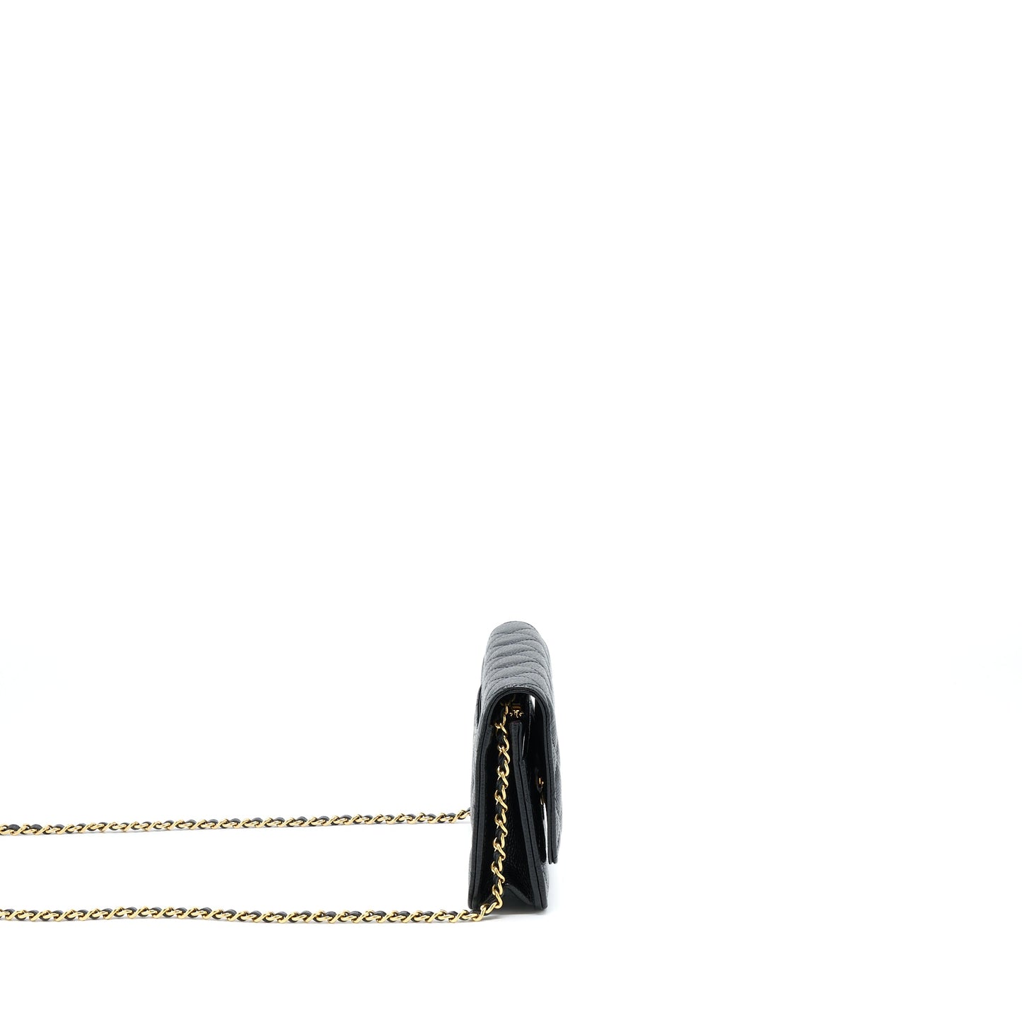 Chanel Classic Wallet On Chain Caviar Black GHW (Microchip)