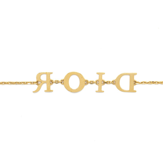 Luxury Dior Letter Bracelet Crystal Gold Tone