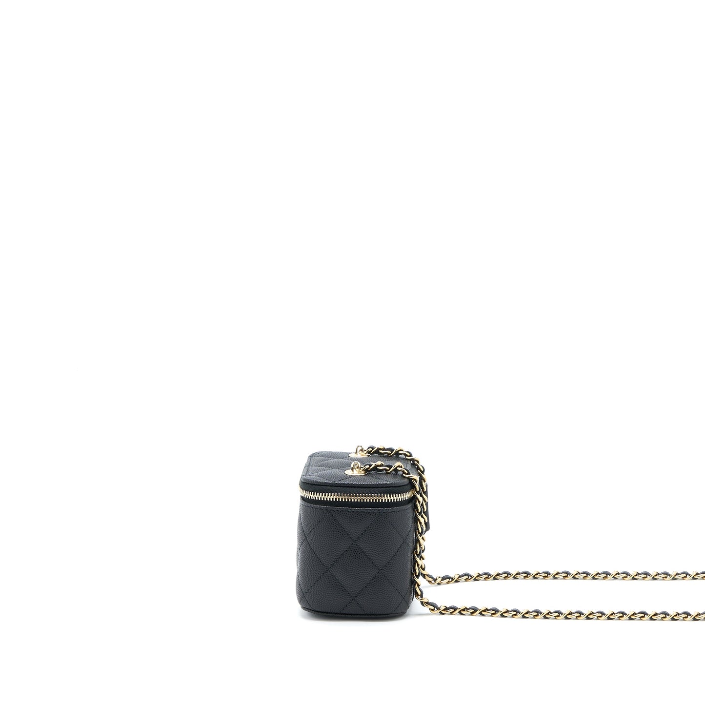 Chanel 23C Mini Vanity with Chain Caviar Black LGHW (Microchip)