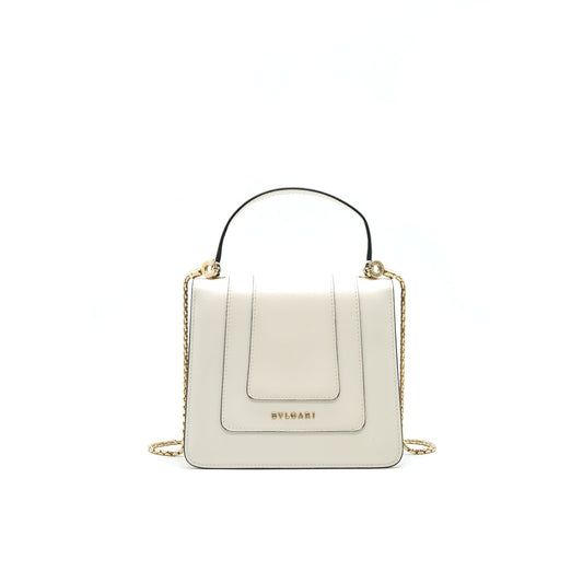 BVLGARI SERPENTI FOREVER CROSSBODY BAG WITH HANDLE WHITE