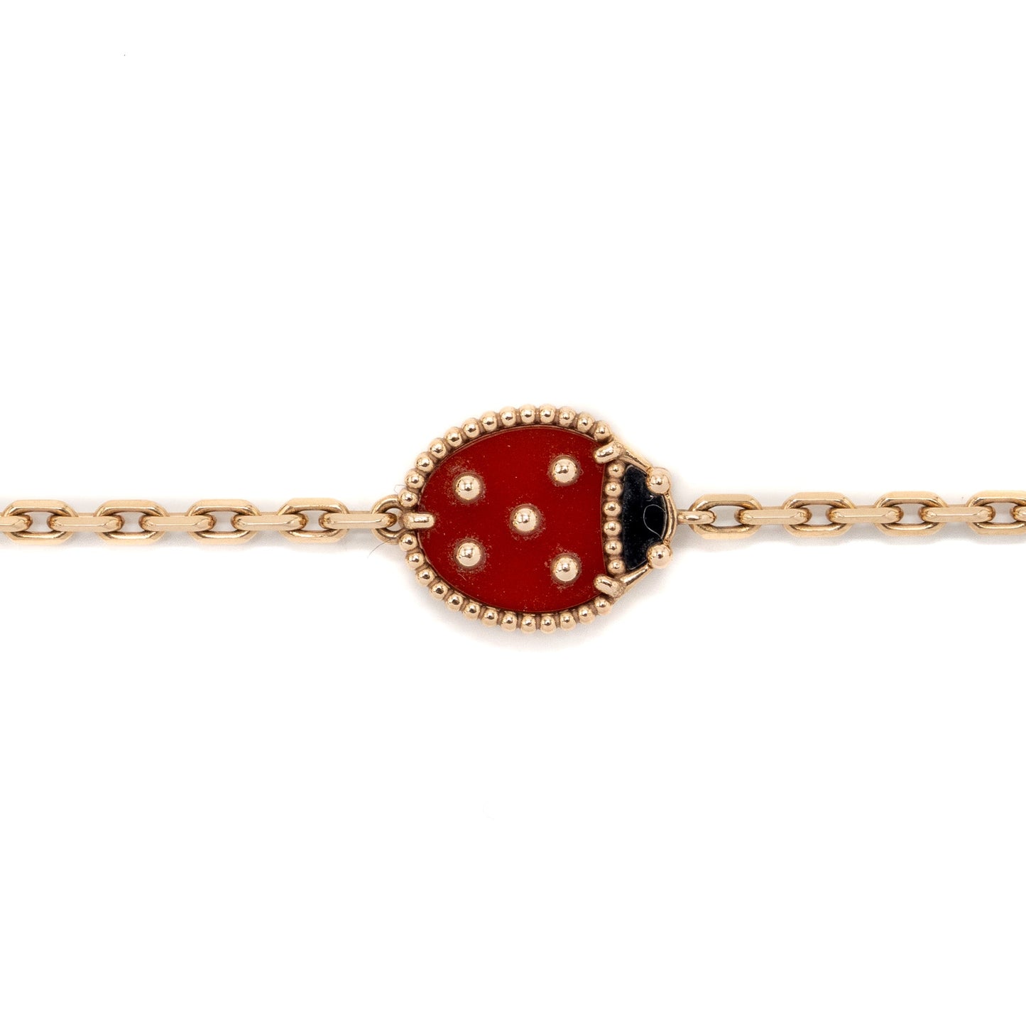 Van Cleef & Arpels Lucky Spring Bracelet 5 Motifs Rose Gold/White Mother of Pearl/Carnelian/Onyx
