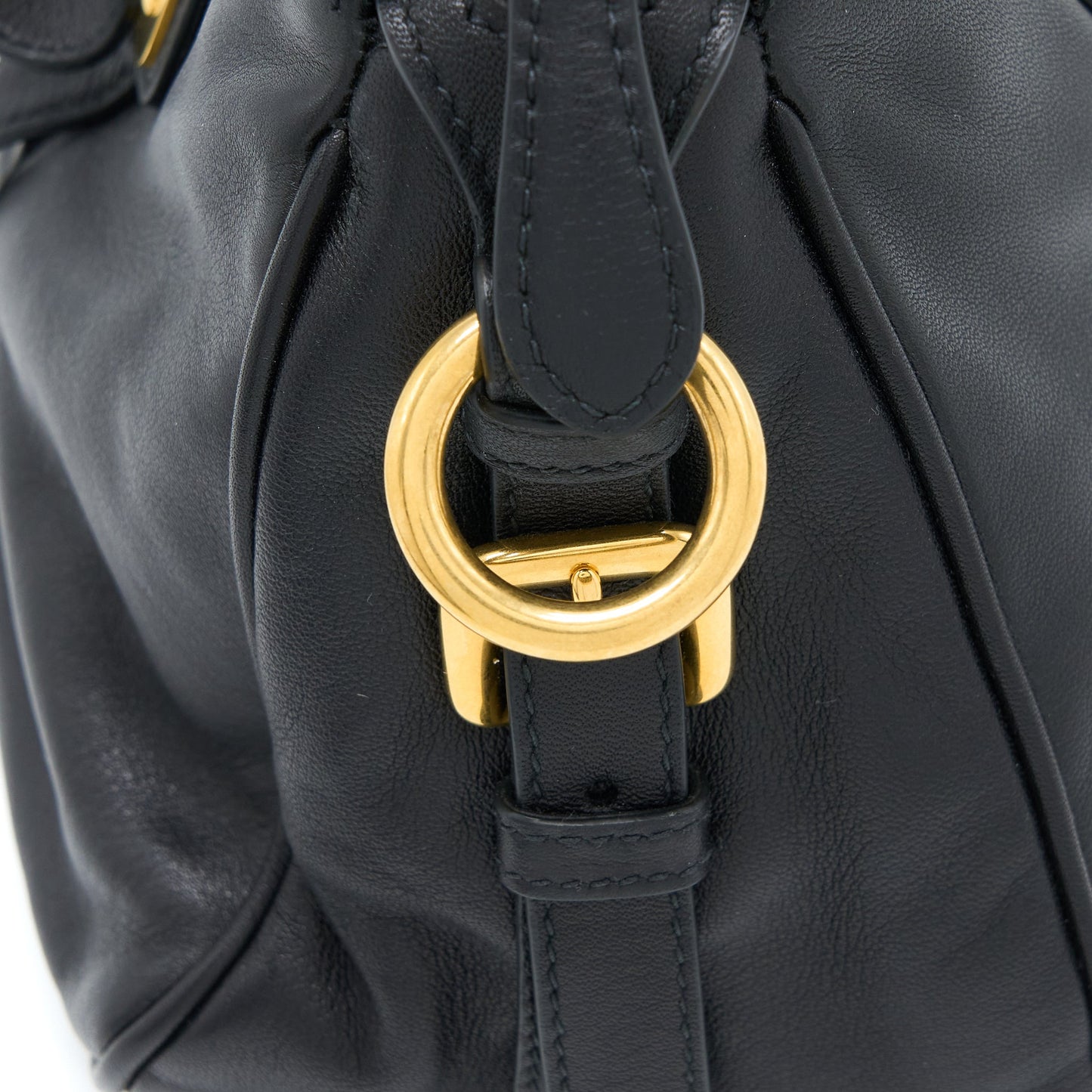 Prada Bauletto Tote Bag Soft Calfskin Black GHW