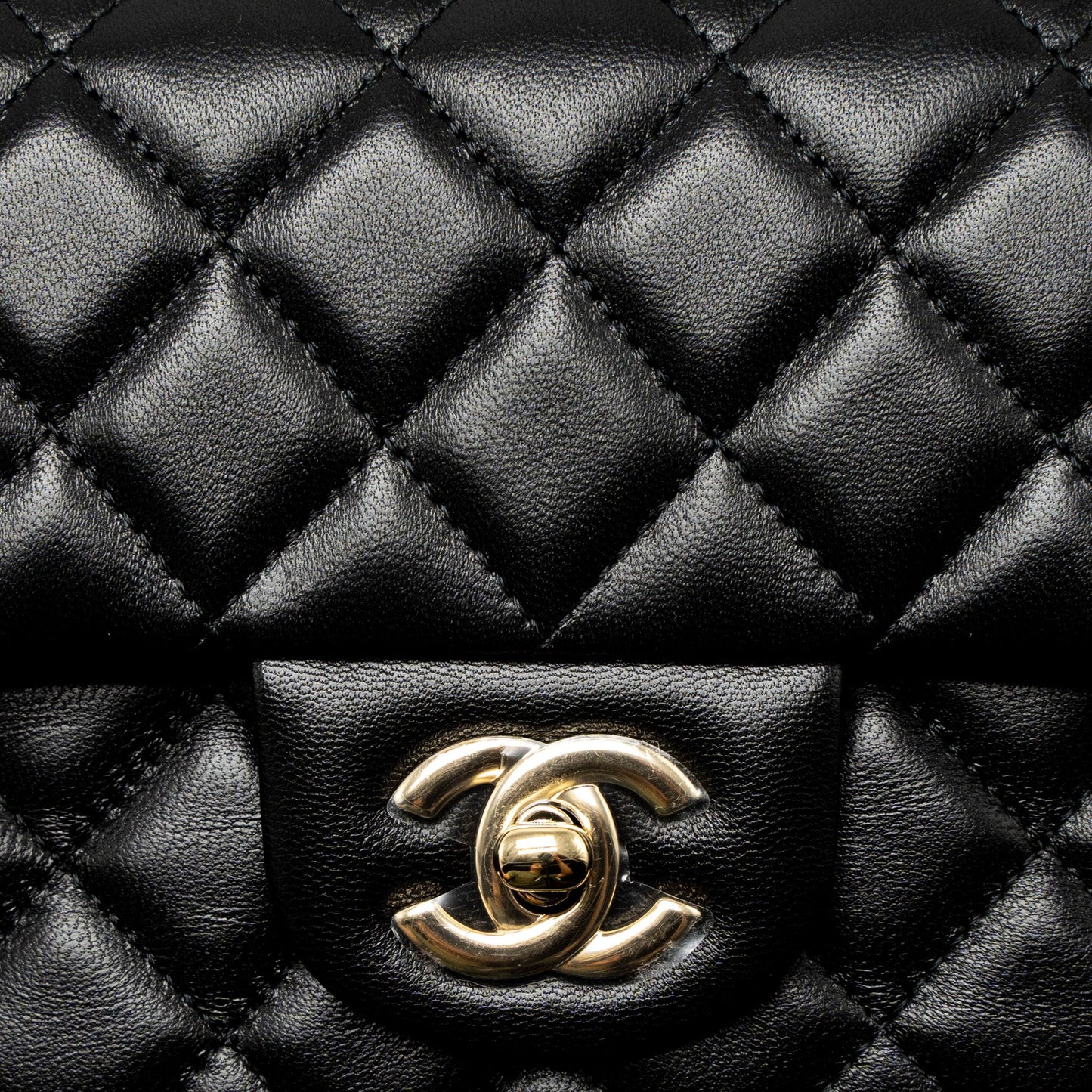 Chanel Classic Mini Rectangular Flap Bag Lambskin Black LGHW (Microchip)