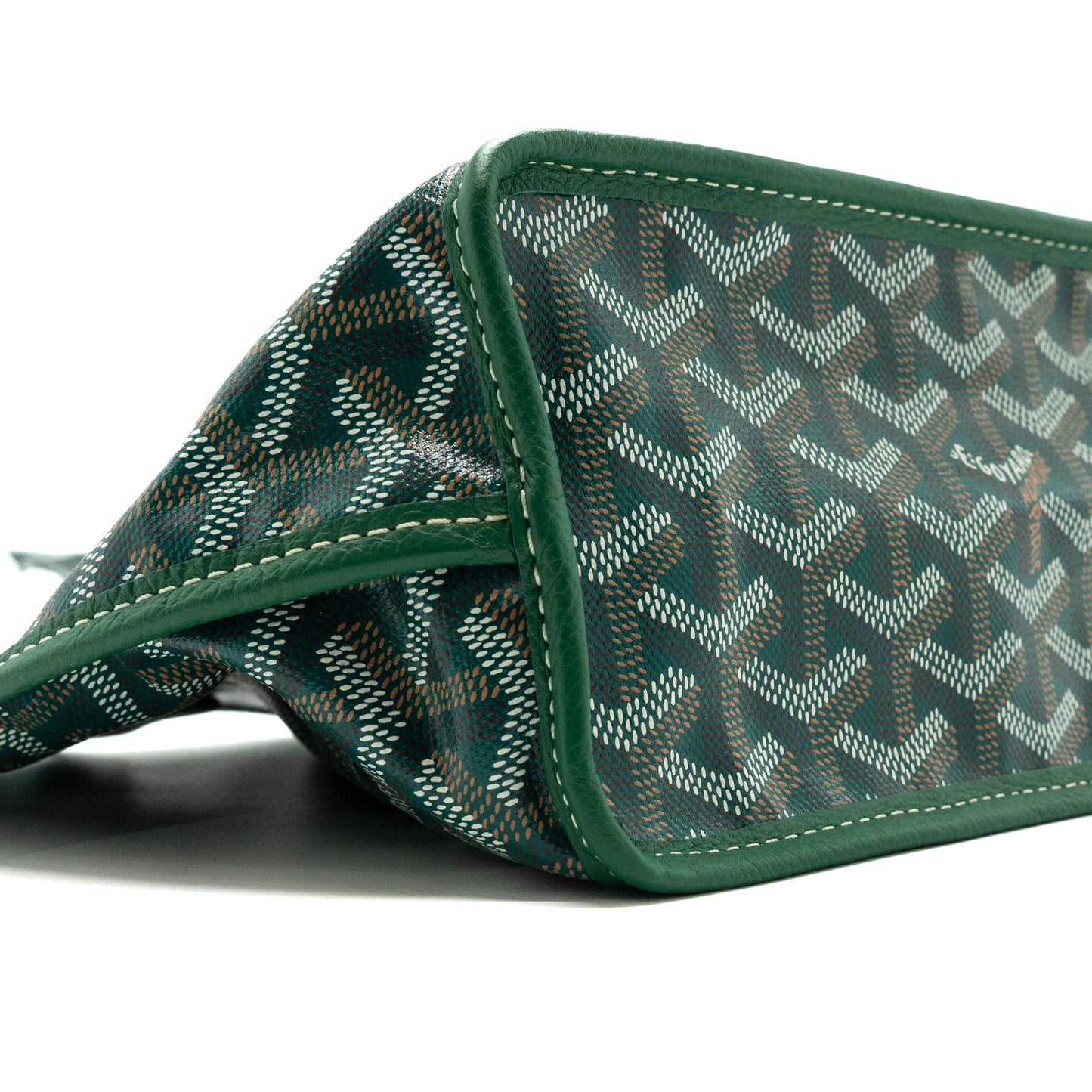 Goyard mini Anjou tote bag canvas / calfskin green SHW