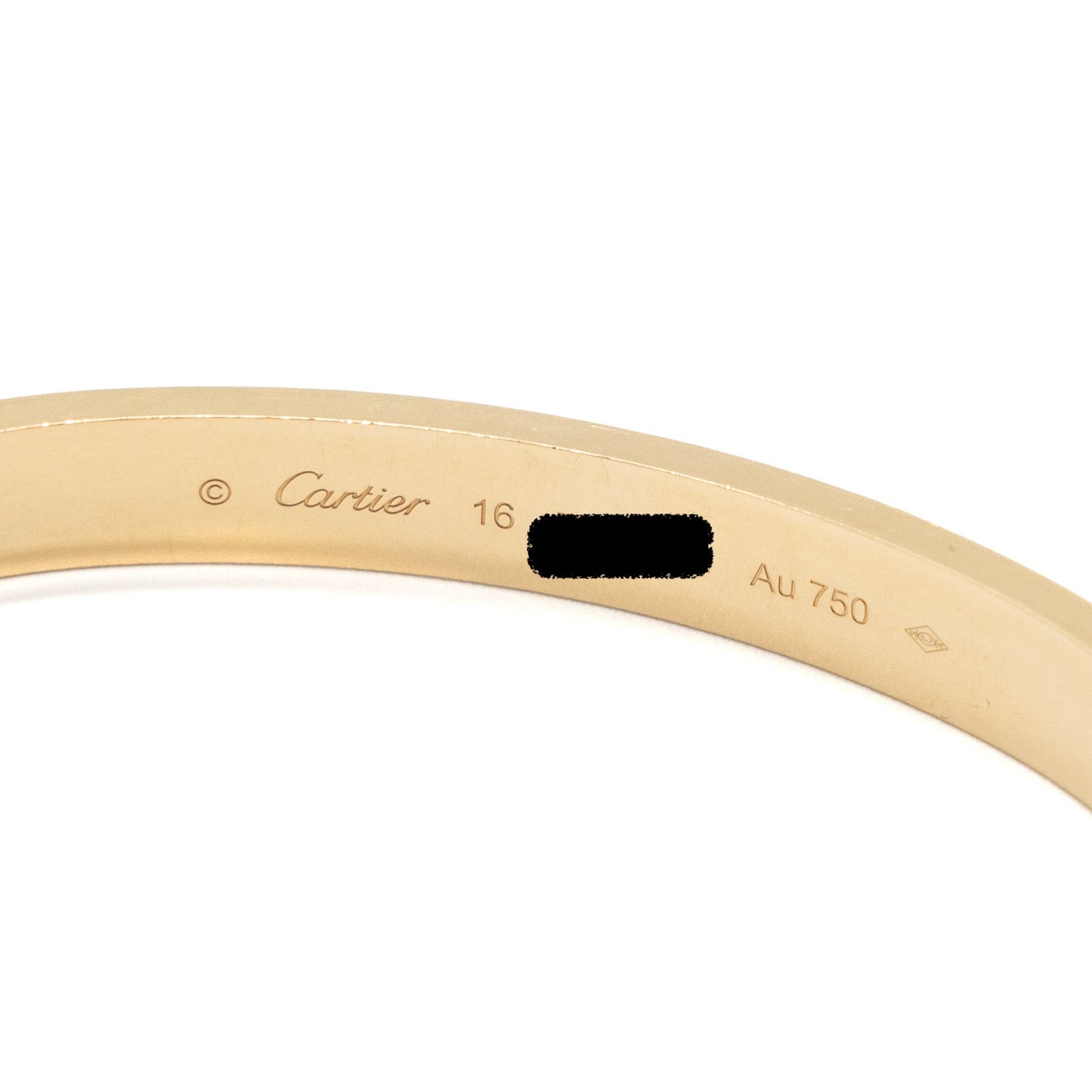 Cartier Size 16 Love Bracelet Yellow Gold
