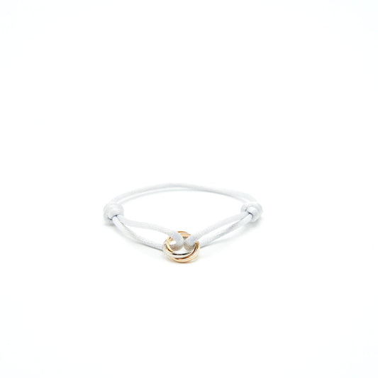 Cartier Trinity Bracelet, 3 Golds on Cord