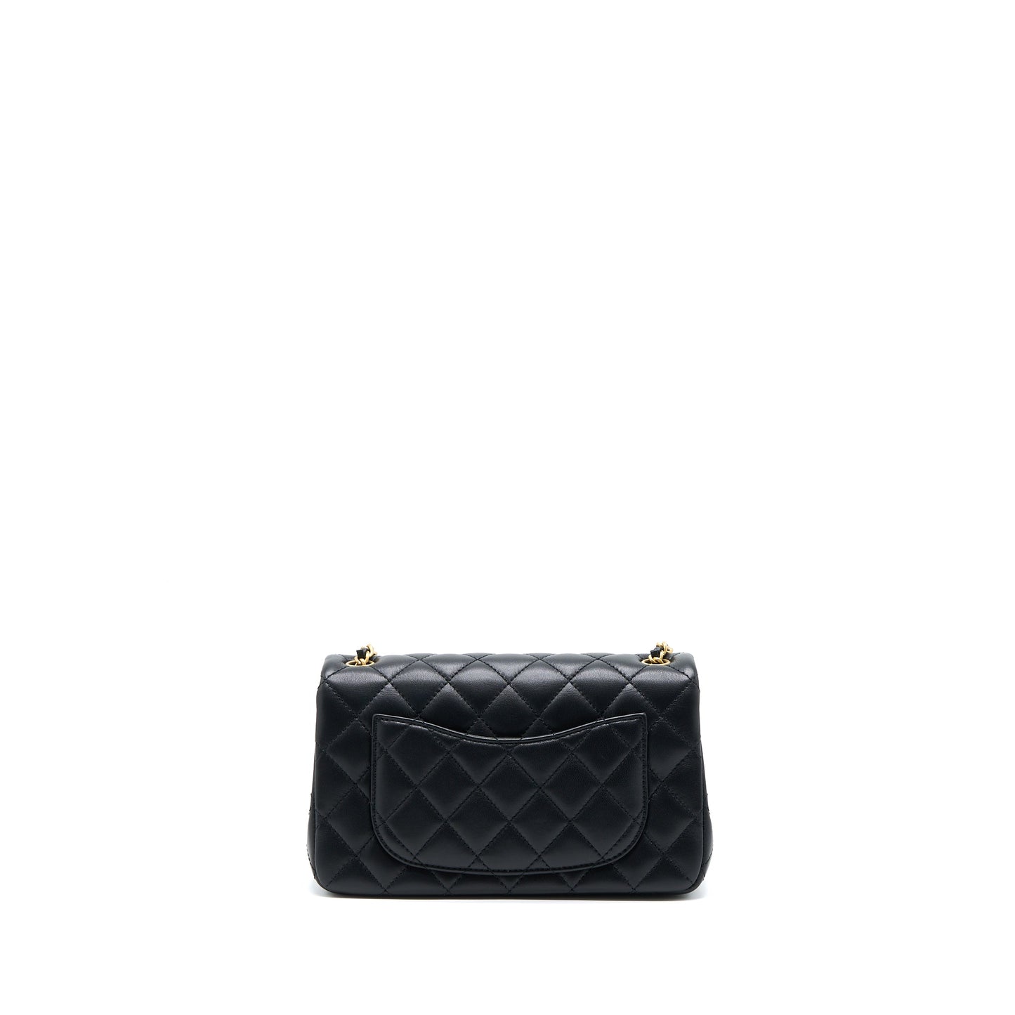 Chanel 23C Pearl Crush Mini Rectangular Flap Bag Lambskin Black Brushed GHW (Microchip)
